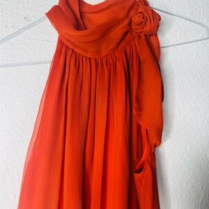 Theory Orange Sleeveless Blouse